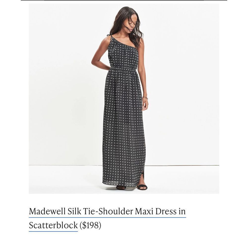 Madewell Silk Tie-Shoulder Maxi Dress in Scatterblock Size 2